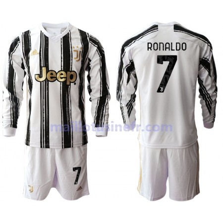 Maillot de Foot Juventus Cristiano Ronaldo 7 Domicile 2020-21 Manches Longues - Enfant